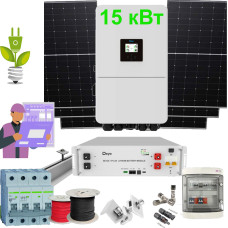 Гібридна сонячна електростанція на 15 кВт під ключ DEYE SUN-15K-SG05LP3-EU-SM2 + LR7-72HTH-610M + SE-G5.1 Pro-B Гібридна сонячна електростанція на 15 кВт під ключ DEYE SUN-15K-SG05LP3-EU-SM2 + LR7-72HTH-610M + SE-G5.1 Pro-B